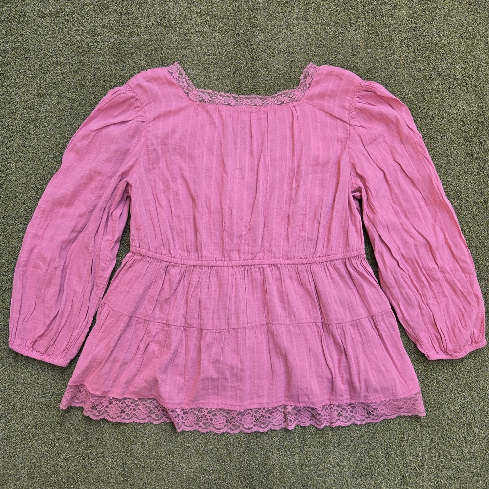 Lucky Brand Shirt Women's Large Nostalgia Rose 3/4 Sleeve - Picture 3 of 10